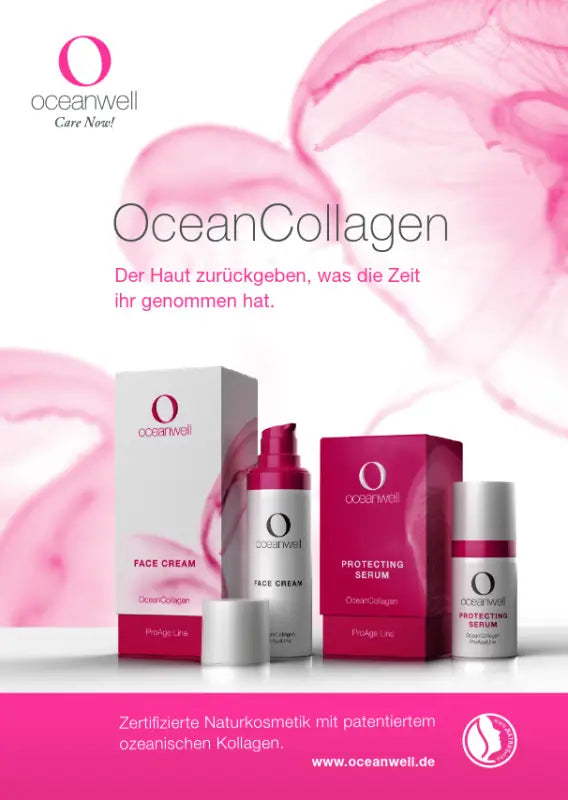 OceanCollagen ProAge Line ist die erste Naturkosmetik mit ozeanischem Kollagen – hochrein, hochqualitativ, hochwirksam.