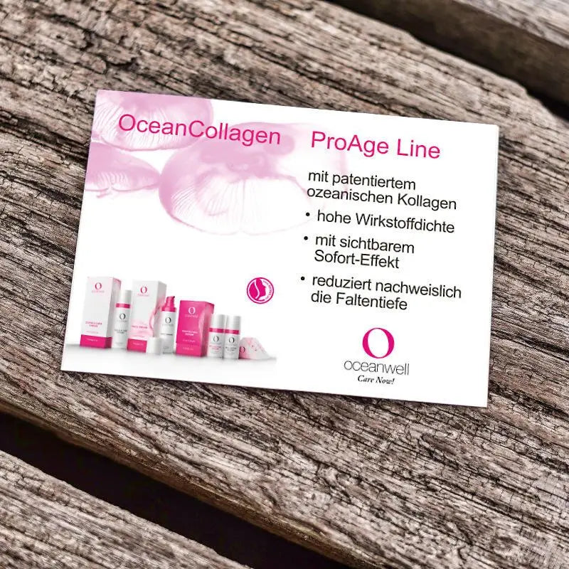 Faltblatt "OceanCollagen" DIN A7 (für Sachets) | Verkaufsförderung.
