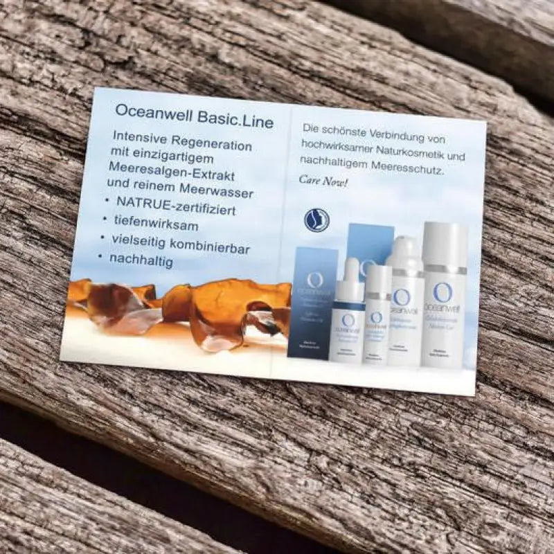 Faltblatt "Oceanwell" DIN A7 (für Sachets) | Verkaufsförderung.