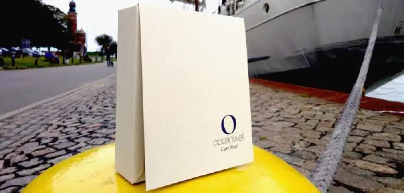 GESCHENKBOX aus Graspapier + Seegras-Füllung | Verkaufsförderung.