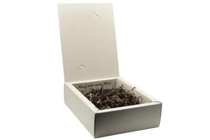 GESCHENKBOX aus Graspapier + Seegras-Füllung | Verkaufsförderung.